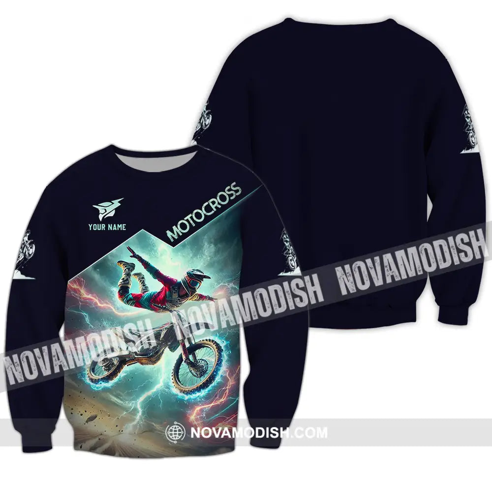 Unisex Shirt - Custom Text Motocross Long Sleeve / S T-Shirt