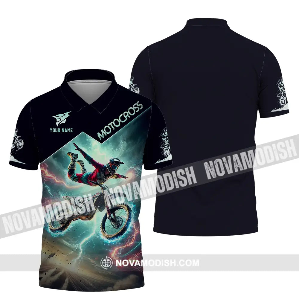Unisex Shirt - Custom Text Motocross Polo / S T-Shirt