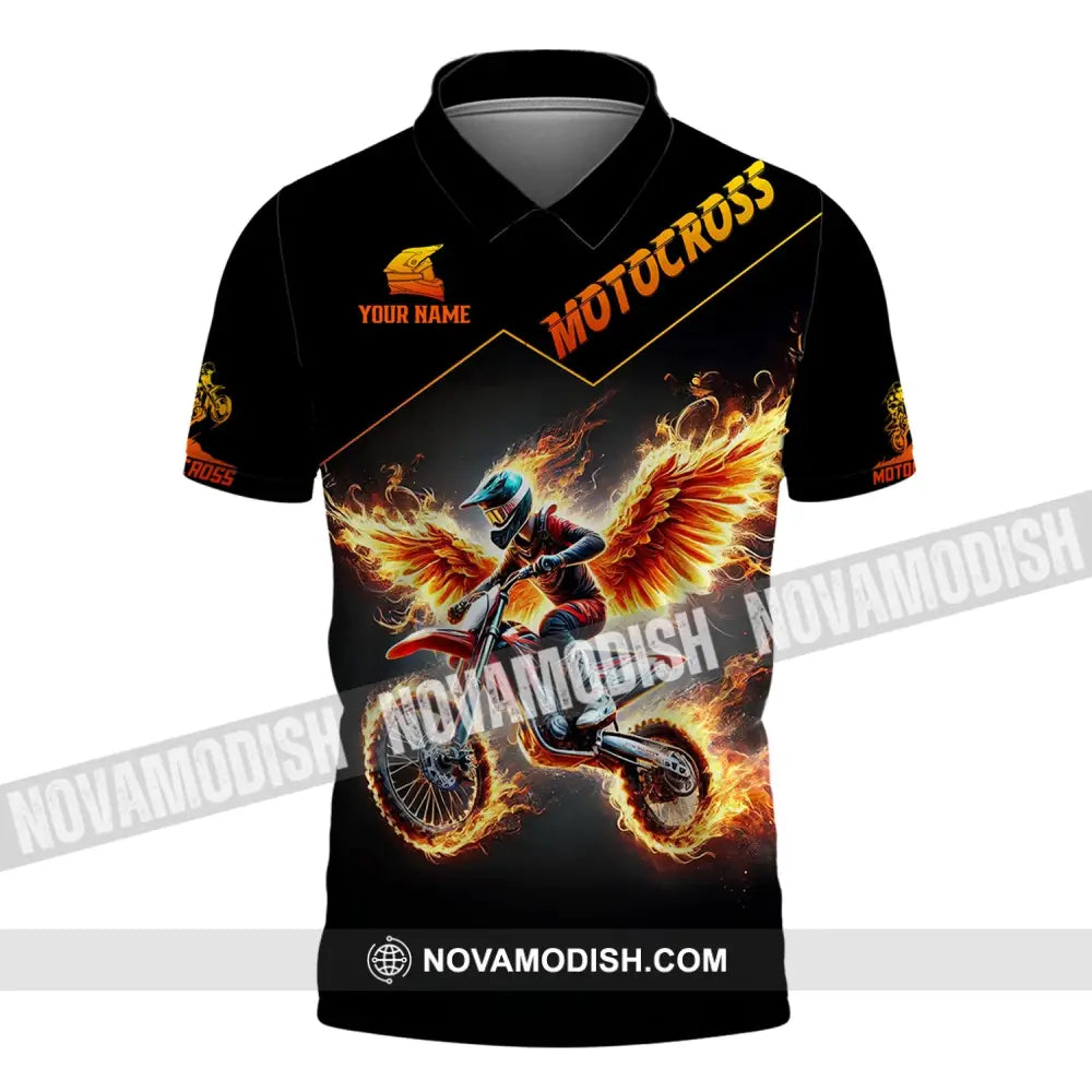 Unisex Shirt - Custom Text Motocross Polo / S T-Shirt