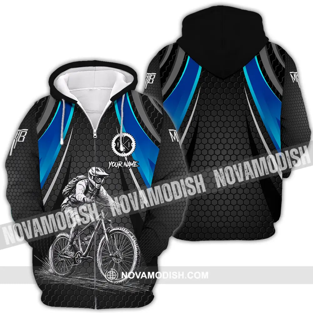Unisex Shirt - Custom Text Mountain Bike Classic Sport Shirt Zipper Hoodie / S T-shirt
