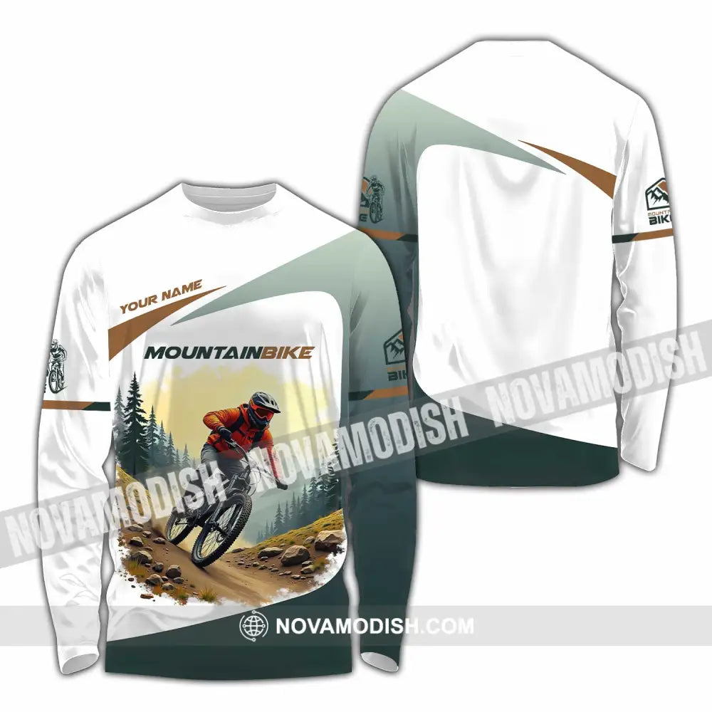 Unisex Shirt - Custom Text Shirt Mountain Bike Shirt Long Sleeve Shirt / S T-shirt