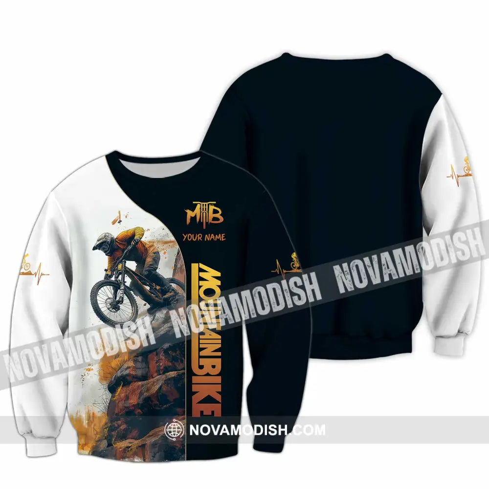 Unisex Shirt - Custom Text Mountain Bike Long Sleeve / S T-Shirt