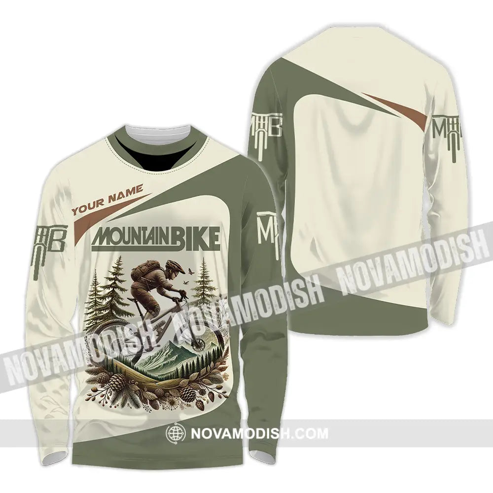 Unisex Shirt - Custom Text Shirt Mountain Bike Shirt Long Sleeve Shirt / S T-shirt
