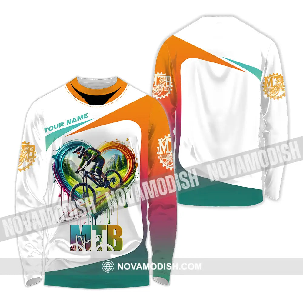 Unisex Shirt - Custom Text Shirt Mountain Bike Shirt Long Sleeve Shirt / S T-shirt