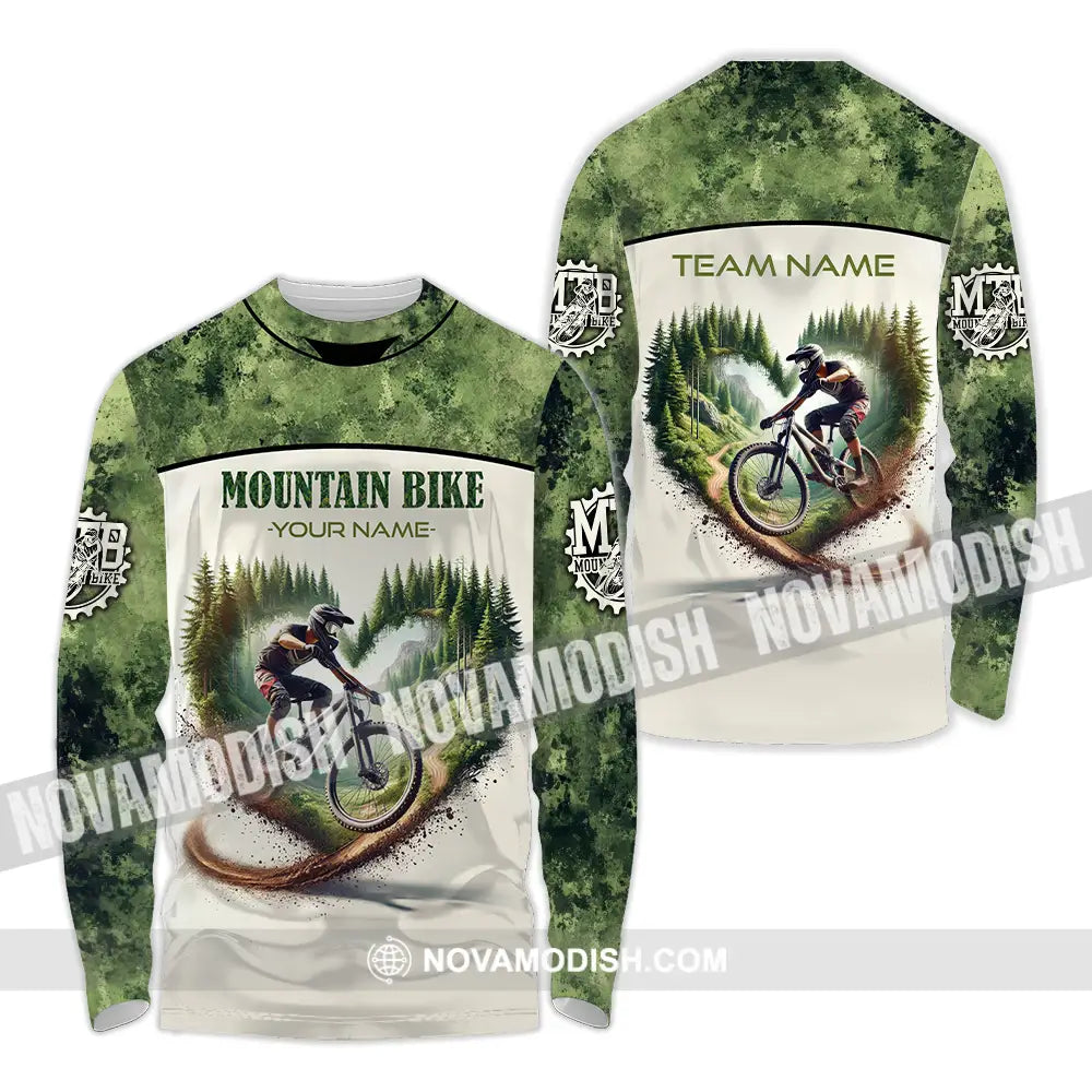 Unisex Shirt - Custom Text Shirt Mountain Bike Shirt Long Sleeve Shirt / S T-shirt