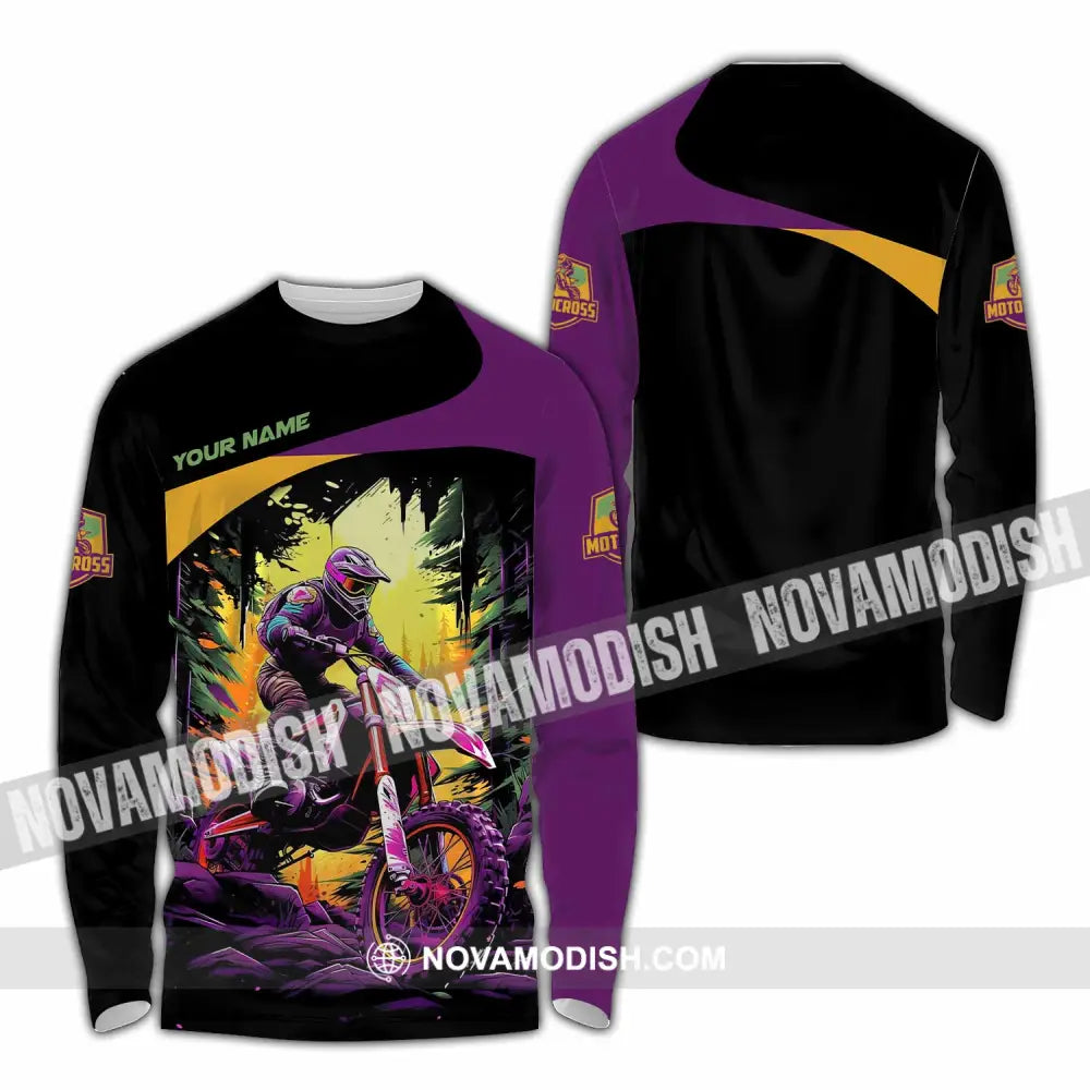 Unisex Shirt - Custom Text Shirt Mountain Bike Shirt Long Sleeve Shirt / S T-shirt
