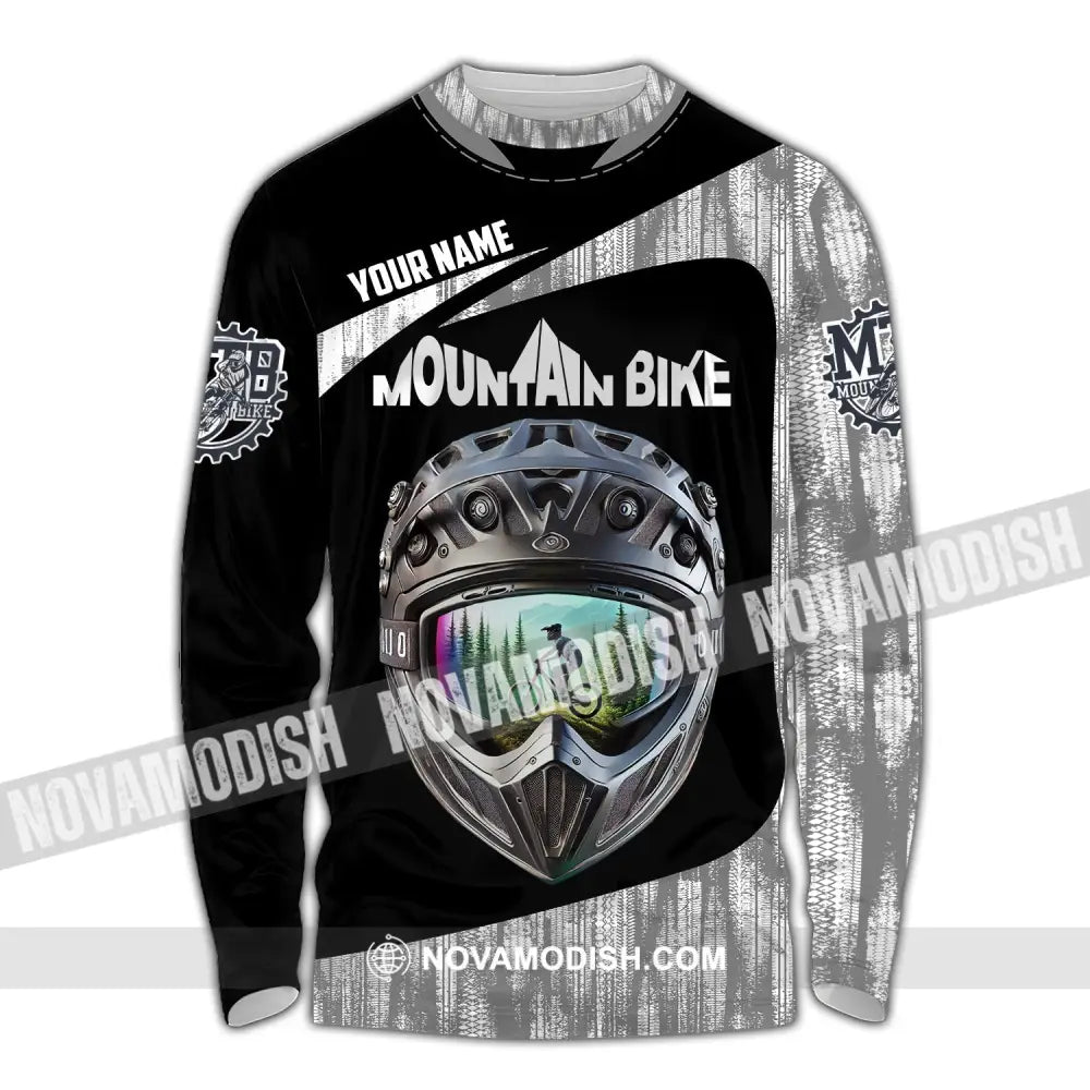 Unisex Shirt - Custom Text Mountain Bike Long Sleeve / S T-Shirt