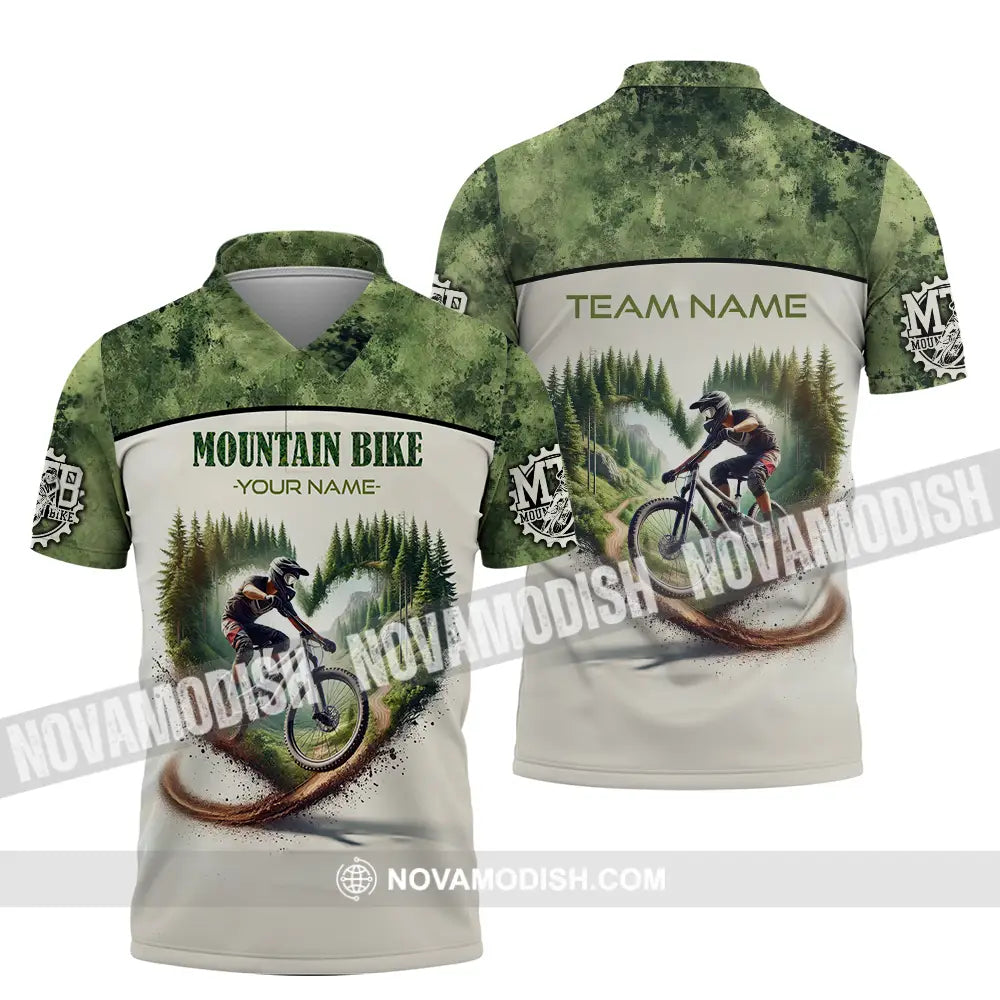 Unisex Shirt - Custom Text Shirt Mountain Bike Shirt Polo Shirt / S T-shirt