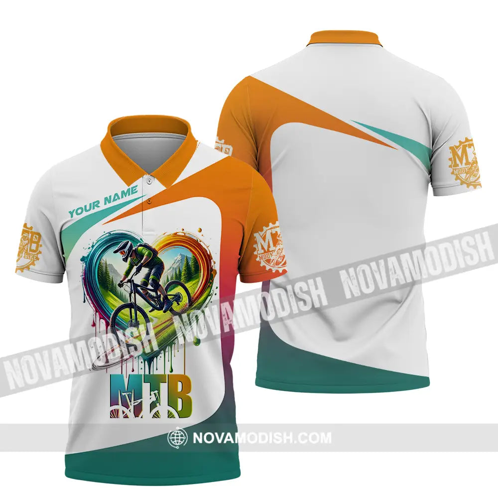 Unisex Shirt - Custom Text Shirt Mountain Bike Shirt Polo Shirt / S T-shirt