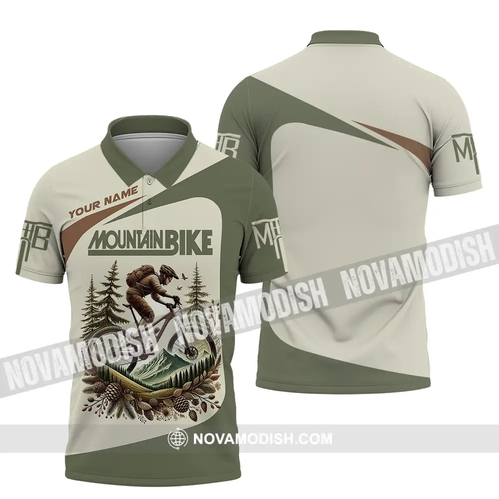 Unisex Shirt - Custom Text Shirt Mountain Bike Shirt Polo Shirt / S T-shirt