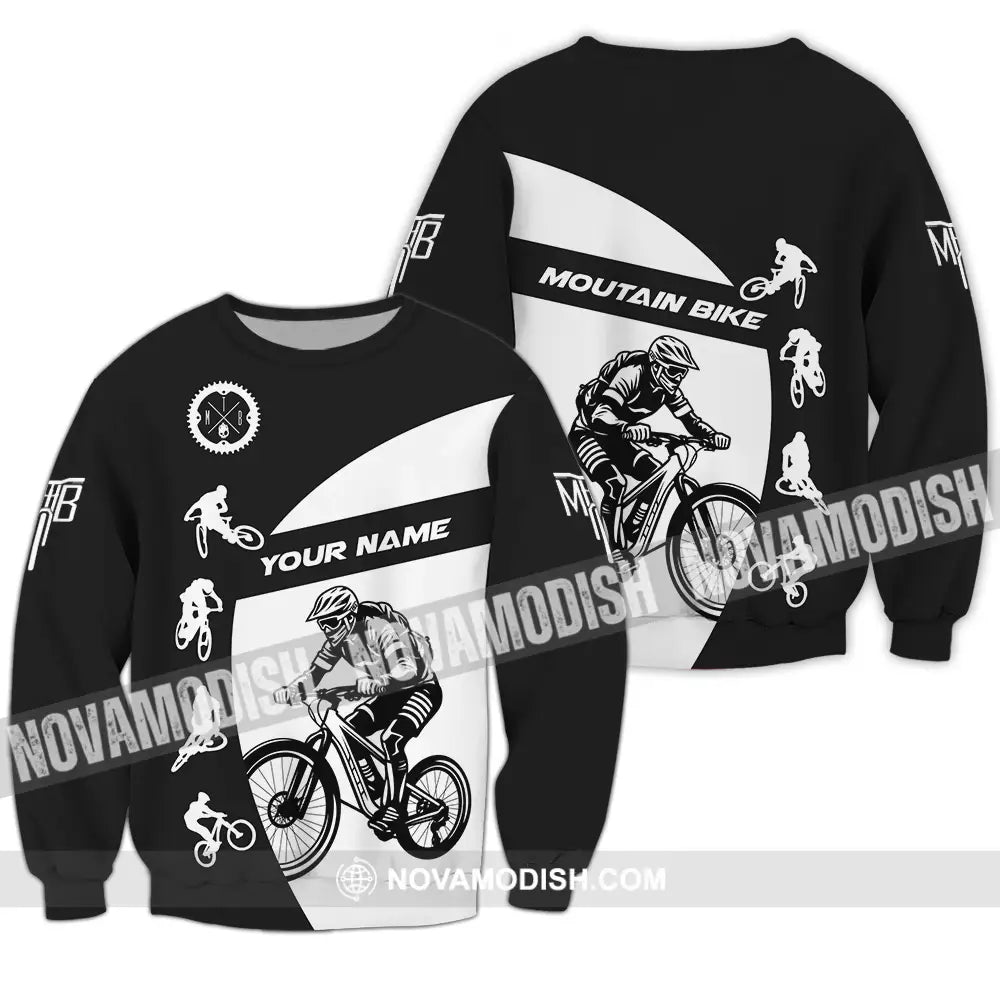 Unisex Shirt - Custom Text Mountain Bike Sport Shirt Long Sleeve / S T-shirt