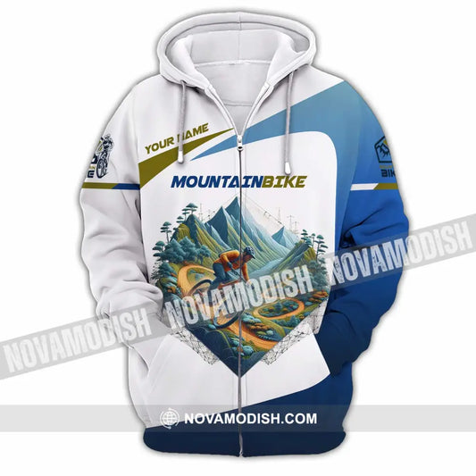 Unisex Shirt - Custom Text Shirt Mountain Bike Shirt Zipper Hoodie / S T-shirt