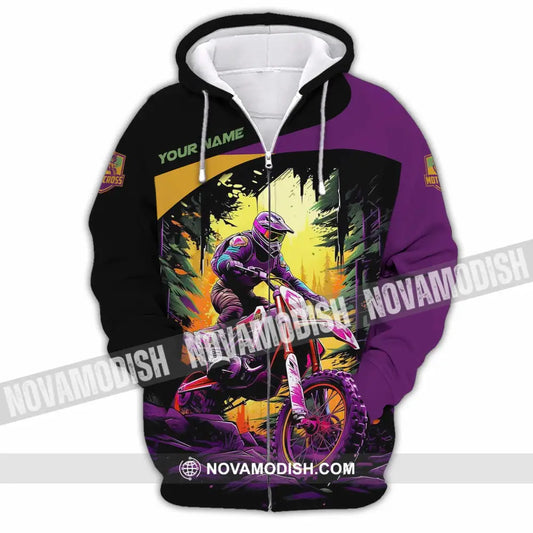 Unisex Shirt - Custom Text Shirt Mountain Bike Shirt Zipper Hoodie / S T-shirt