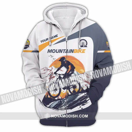 Unisex Shirt - Custom Text Shirt Mountain Bike Shirt Zipper Hoodie / S T-shirt