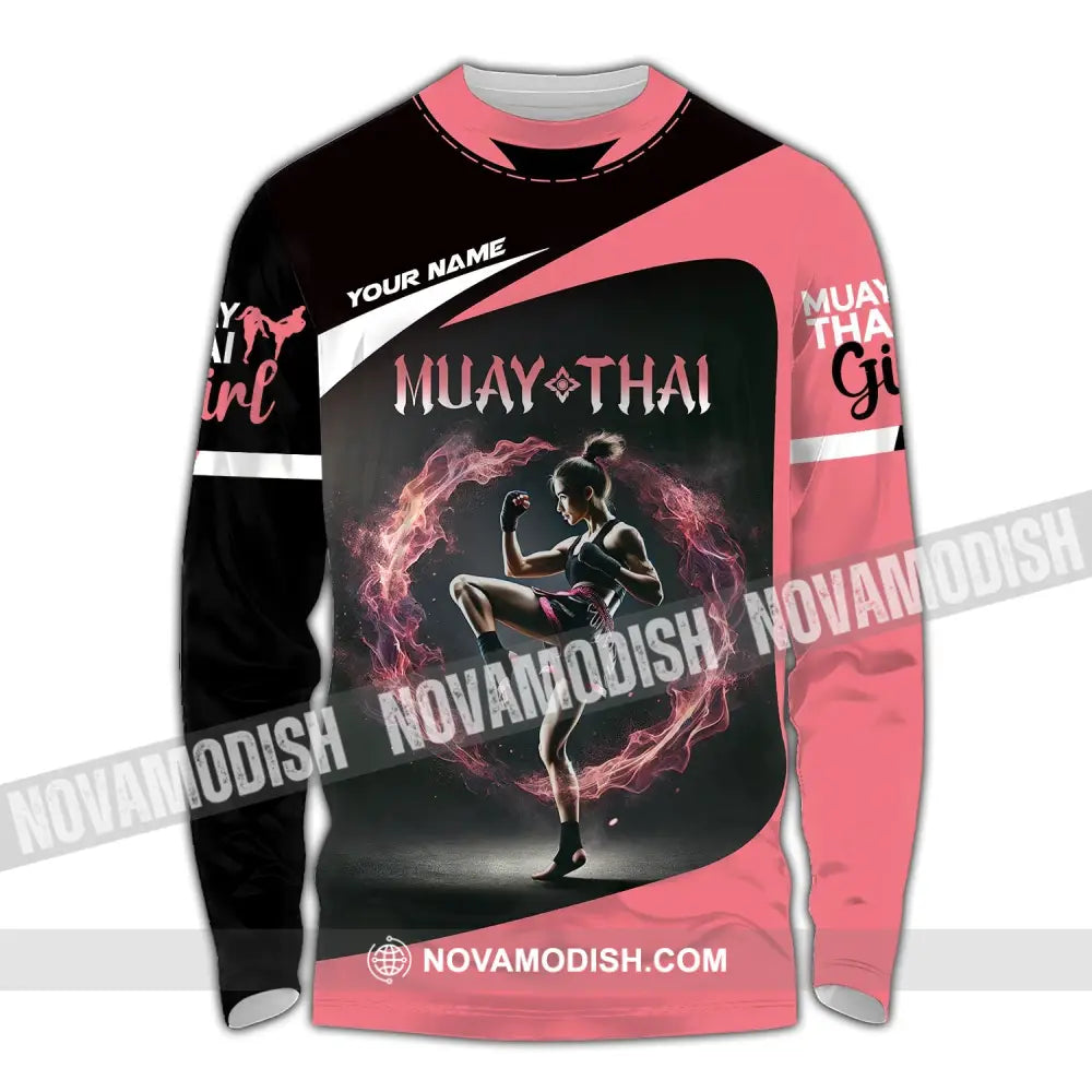 Unisex Shirt - Custom Text Muay Thai Long Sleeve / S T-Shirt