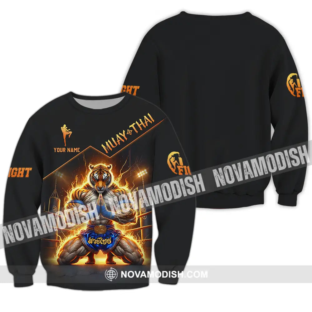 Unisex Shirt - Custom Text Muay Thai Long Sleeve / S T-Shirt