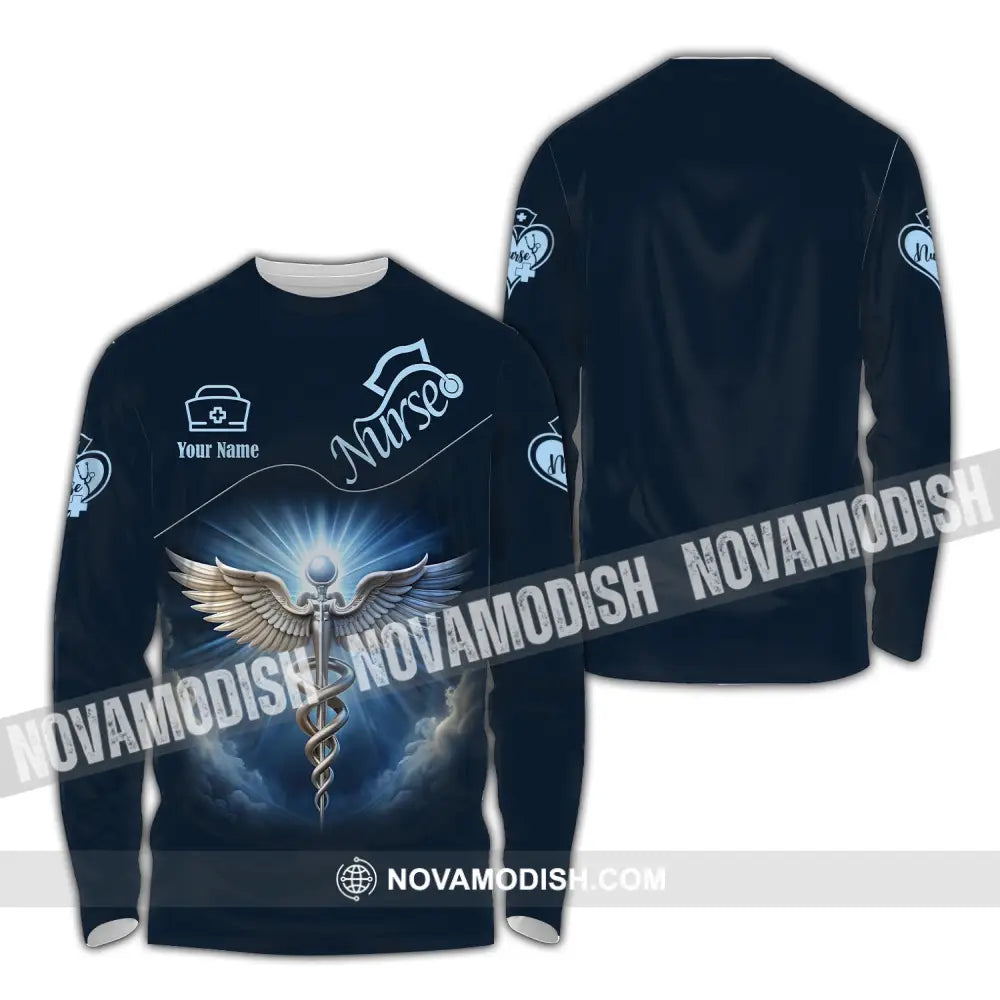 Unisex Shirt - Custom Text Nurse Long Sleeve / S T-Shirt