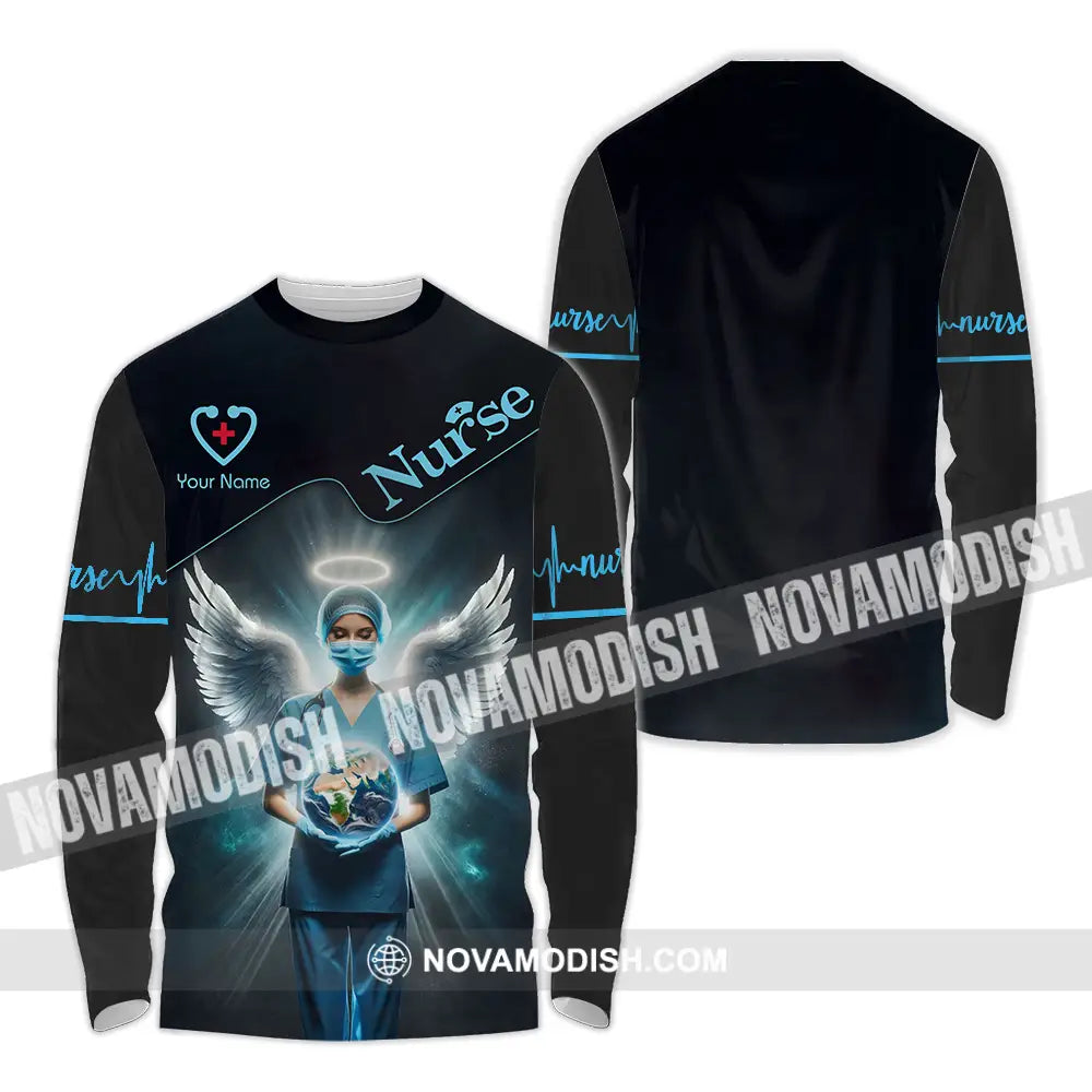 Unisex Shirt - Custom Text Nursing Shirt Nurse Life Long Sleeve Shirt / S T-shirt