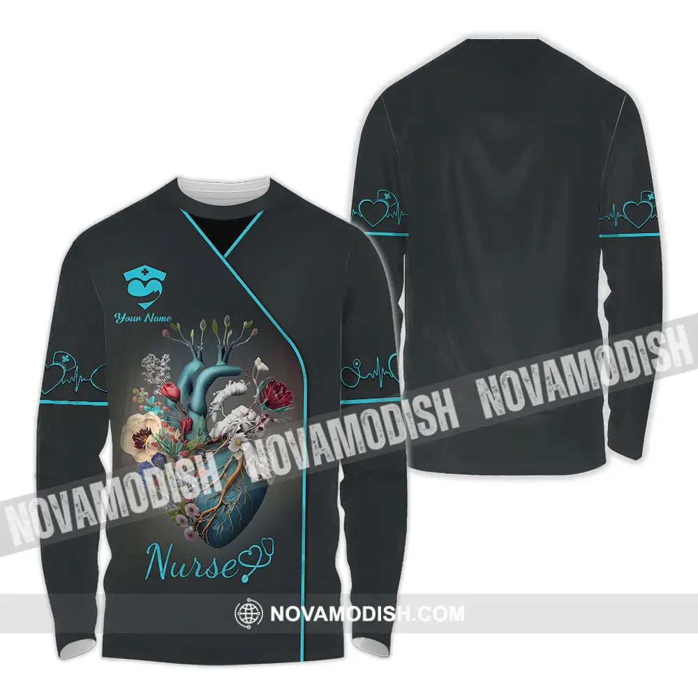 Unisex Shirt - Custom Text Nursing Shirt Nurse Life Long Sleeve Shirt / S T-shirt