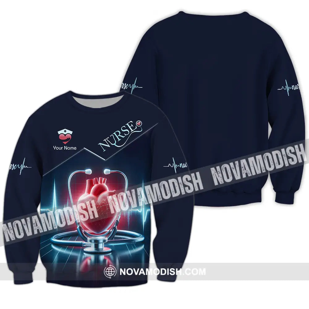 Unisex Shirt - Custom Text Nursing Shirt Nurse Life Long Sleeve / S T-shirt