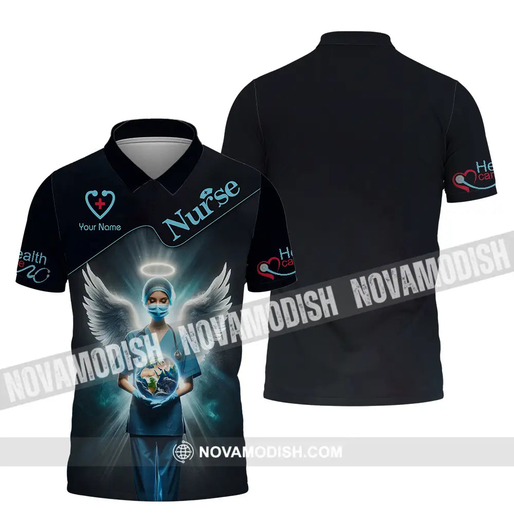 Unisex Shirt - Custom Text Nursing Shirt Nurse Life Polo Shirt / S T-shirt