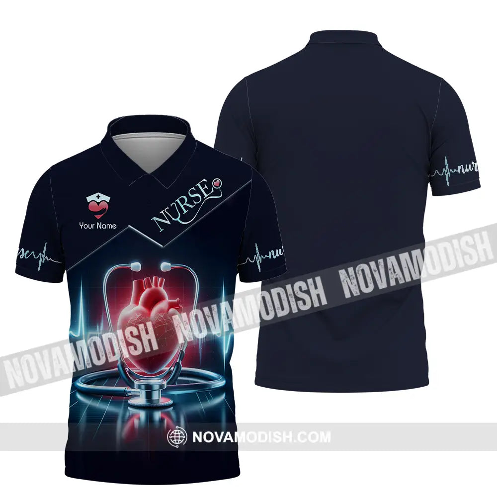 Unisex Shirt - Custom Text Nursing Shirt Nurse Life Polo Shirt / S T-shirt