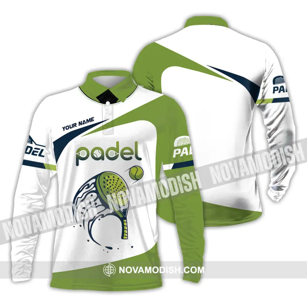 Unisex Shirt - Custom Text Shirt Padel Shirt Long Sleeve Polo / S T-shirt