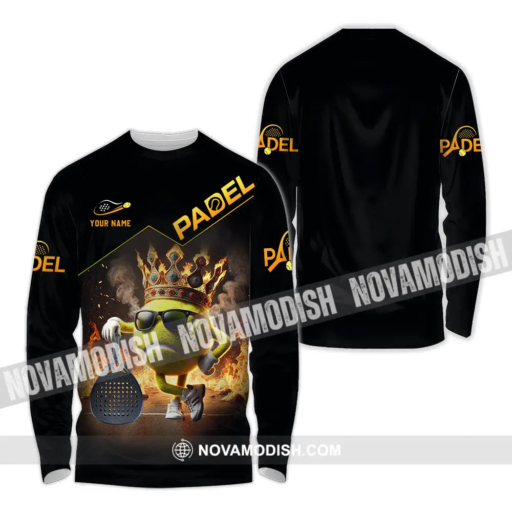 Unisex Shirt - Custom Text Padel Long Sleeve / S T-Shirt