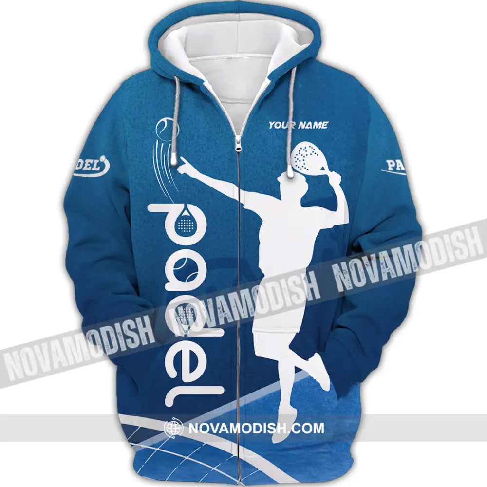 Unisex Shirt - Custom Text Shirt Padel Shirt Zipper Hoodie / S T-shirt