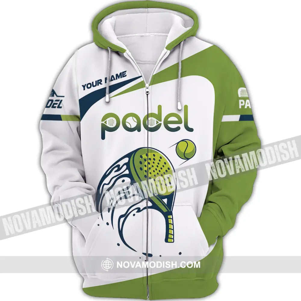 Unisex Shirt - Custom Text Shirt Padel Shirt Zipper Hoodie / S T-shirt