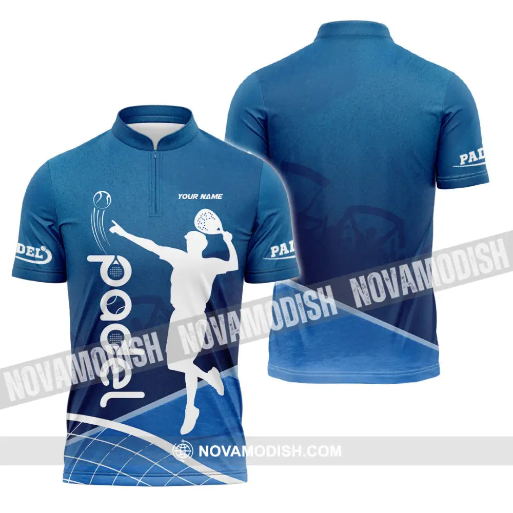 Unisex Shirt - Custom Text Shirt Padel Shirt Zipper Polo Shirt / S T-shirt