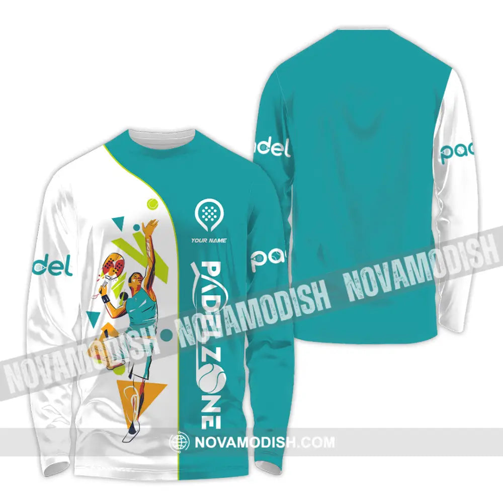 Unisex Shirt - Custom Text Shirt Padel Zone Shirt Long Sleeve Shirt / S T-shirt