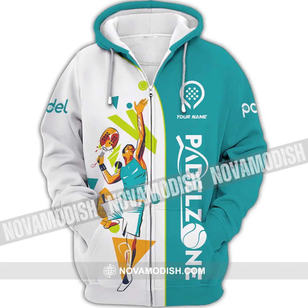 Unisex Shirt - Custom Text Shirt Padel Zone Shirt Zipper Hoodie / S T-shirt