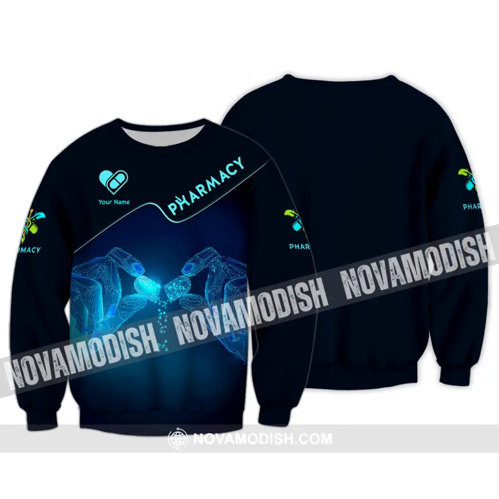 Unisex Shirt - Custom Text Pharmacy Long Sleeve / S T-Shirt