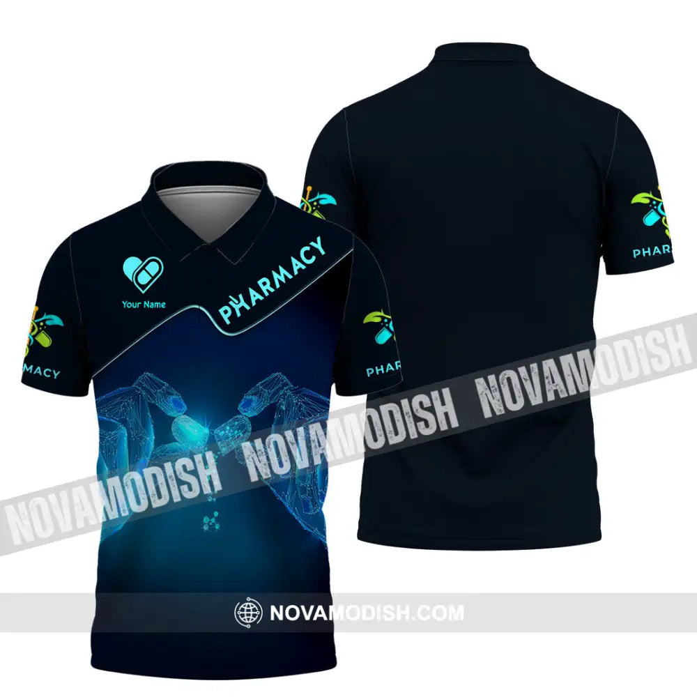 Unisex Shirt - Custom Text Pharmacy Polo / S T-Shirt