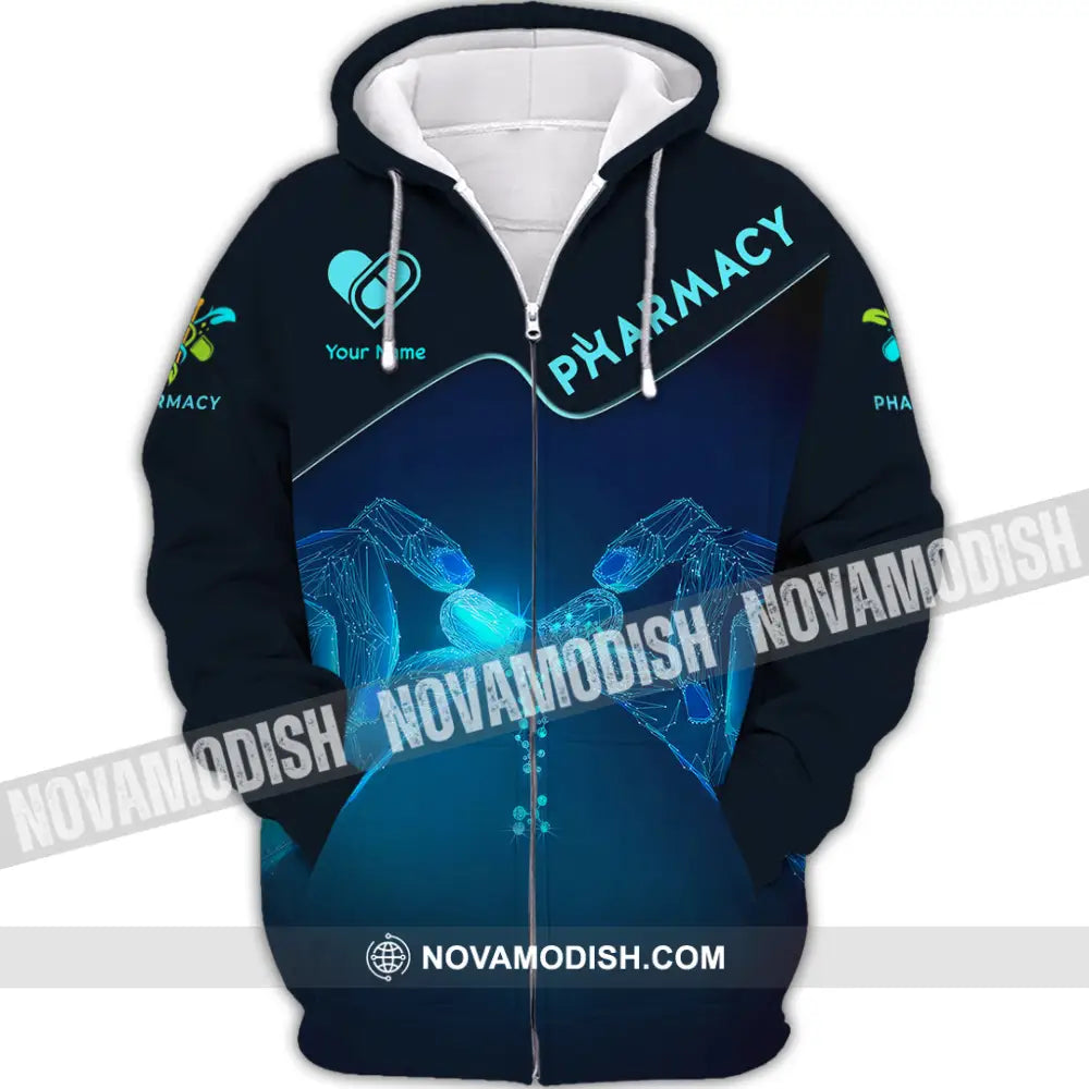 Unisex Shirt - Custom Text Pharmacy Zipper Hoodie / S T-Shirt