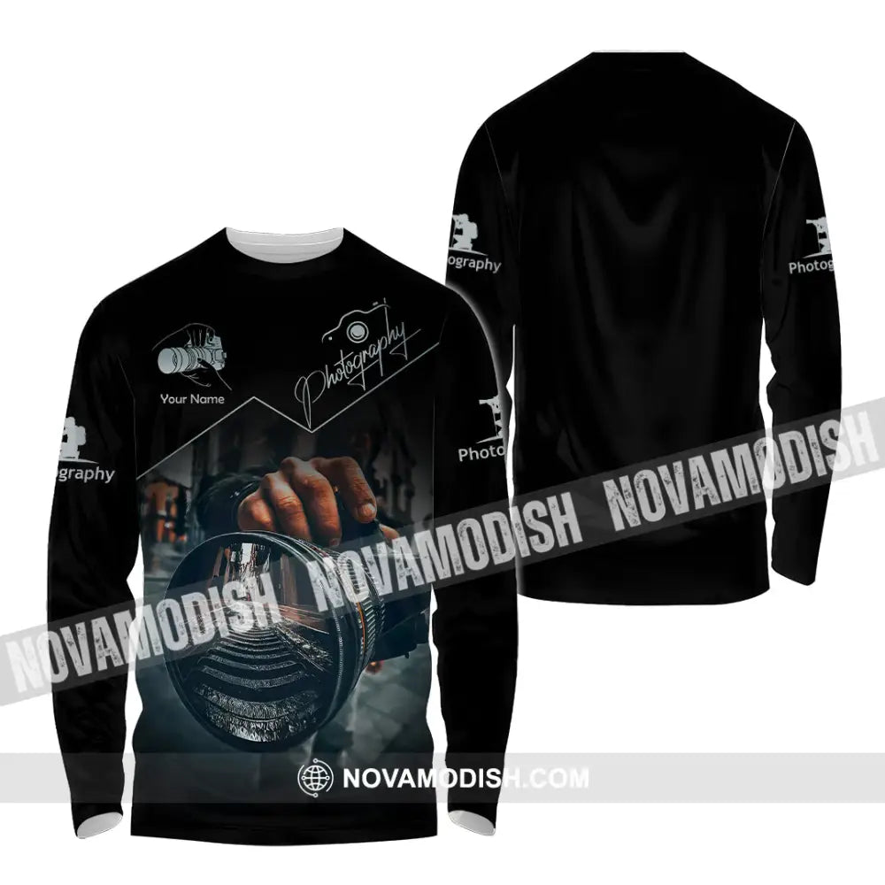 Unisex Shirt - Custom Text Shirt Photographer Shirt Long Sleeve Shirt / S T-shirt