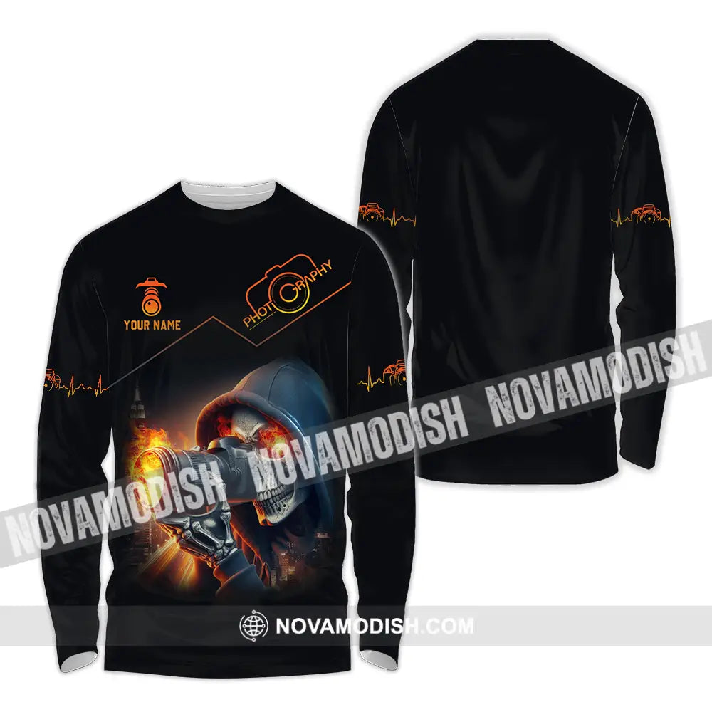 Unisex Shirt - Custom Text Shirt Photography Shirt Long Sleeve Shirt / S T-shirt