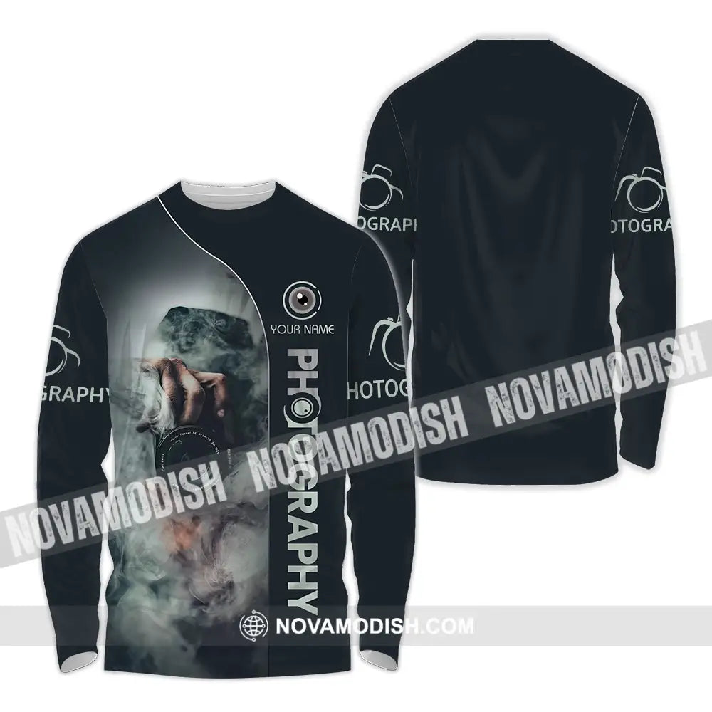 Unisex Shirt - Custom Text Shirt Photography Long Sleeve Shirt / S T-shirt