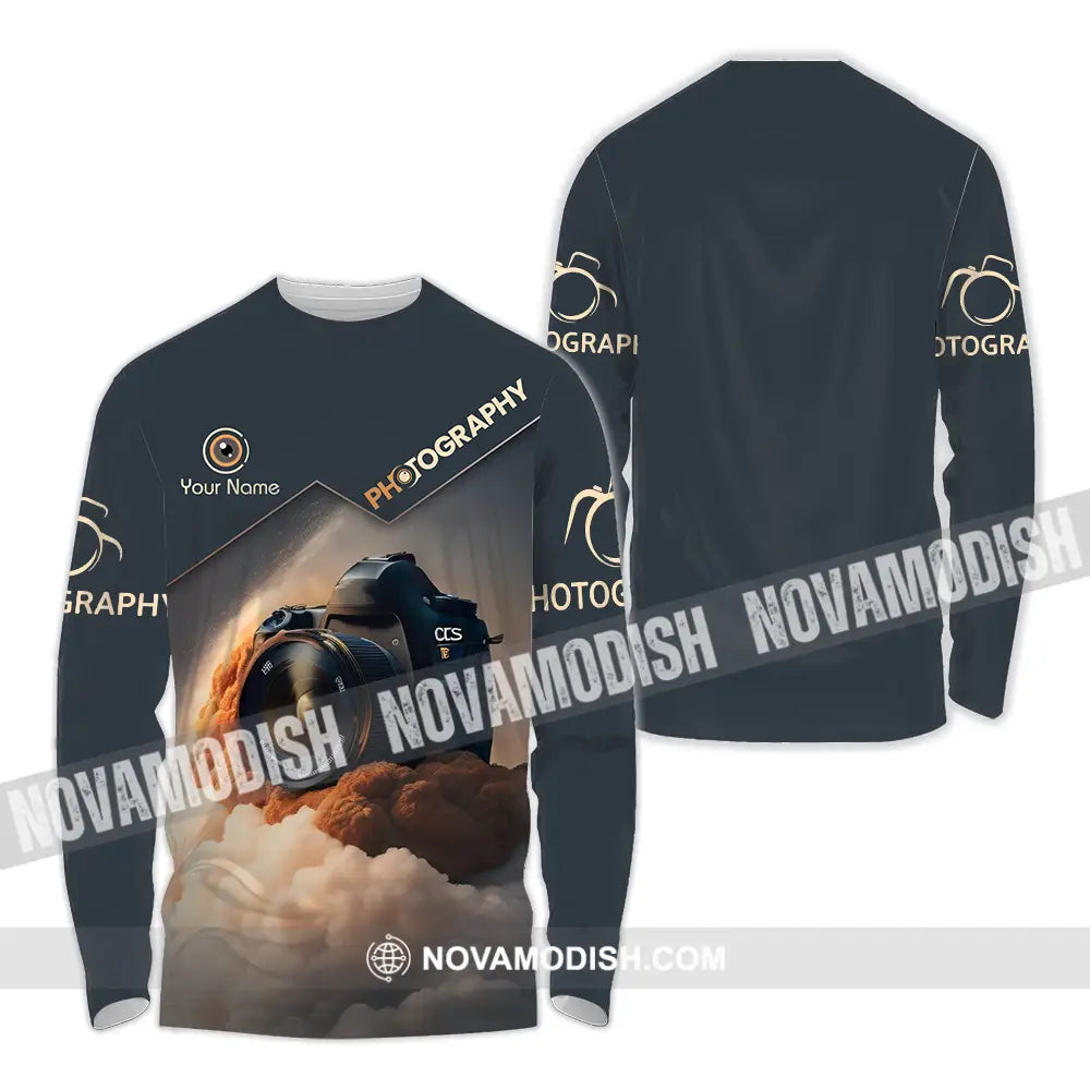 Unisex Shirt - Custom Text Shirt Photography Long Sleeve Shirt / S T-shirt