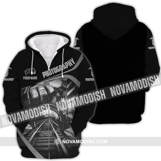 Unisex Shirt - Custom Text Shirt Photography Zipper Hoodie / S T-shirt
