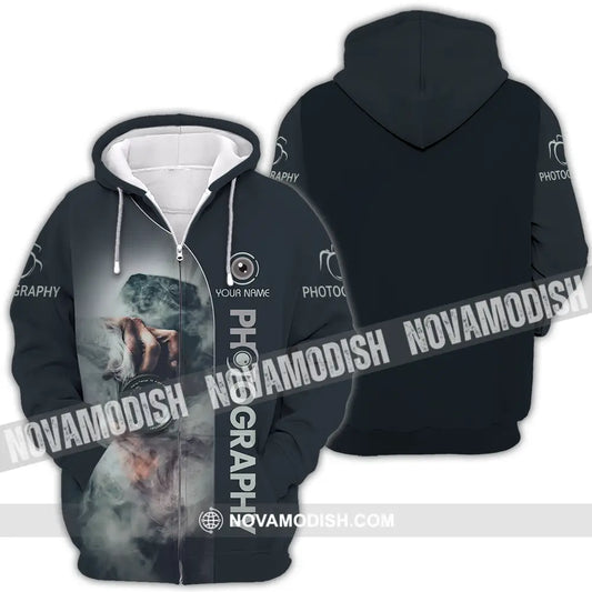 Unisex Shirt - Custom Text Shirt Photography Zipper Hoodie / S T-shirt