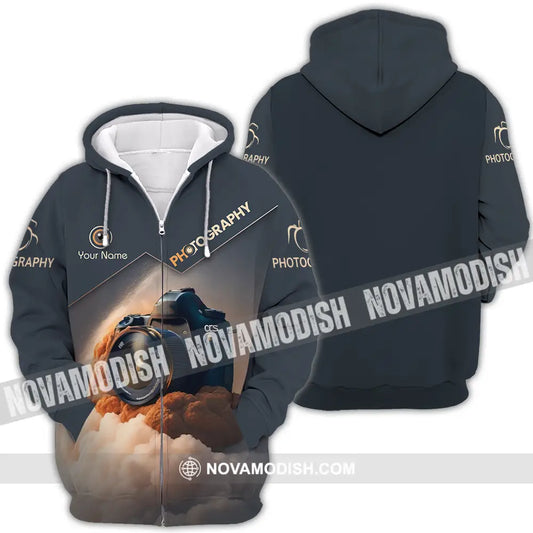 Unisex Shirt - Custom Text Shirt Photography Zipper Hoodie / S T-shirt
