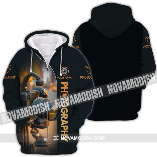 Unisex Shirt - Custom Text Shirt Photography Zipper Hoodie / S T-shirt