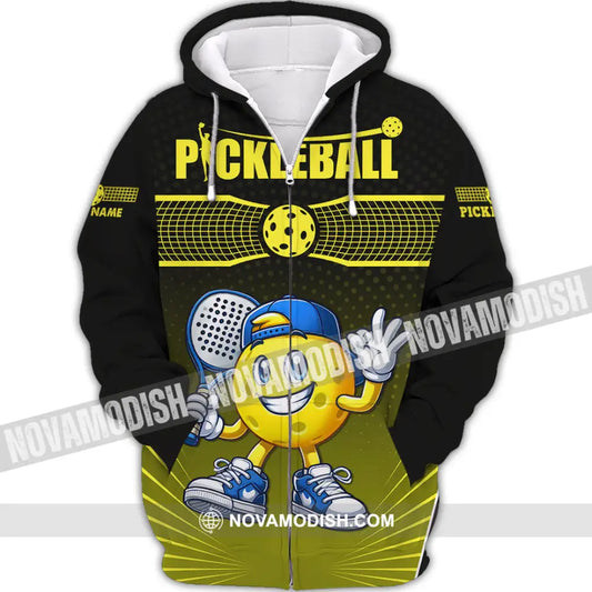 Unisex Shirt - Custom Text Shirt Pickle Ball Shirt Zipper Hoodie / S T-shirt