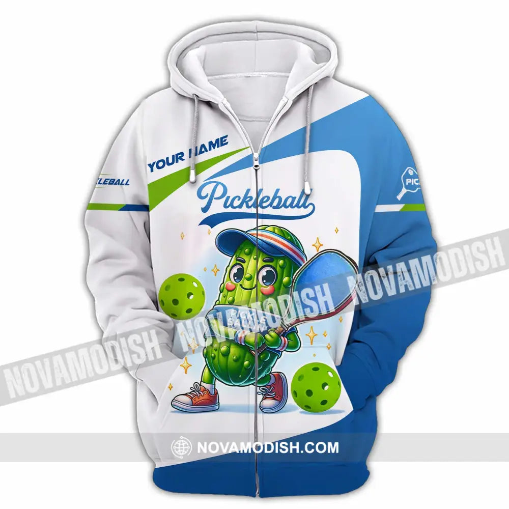 Unisex Shirt - Custom Text Shirt Pickleball Shirt Zipper Hoodie / S T-shirt