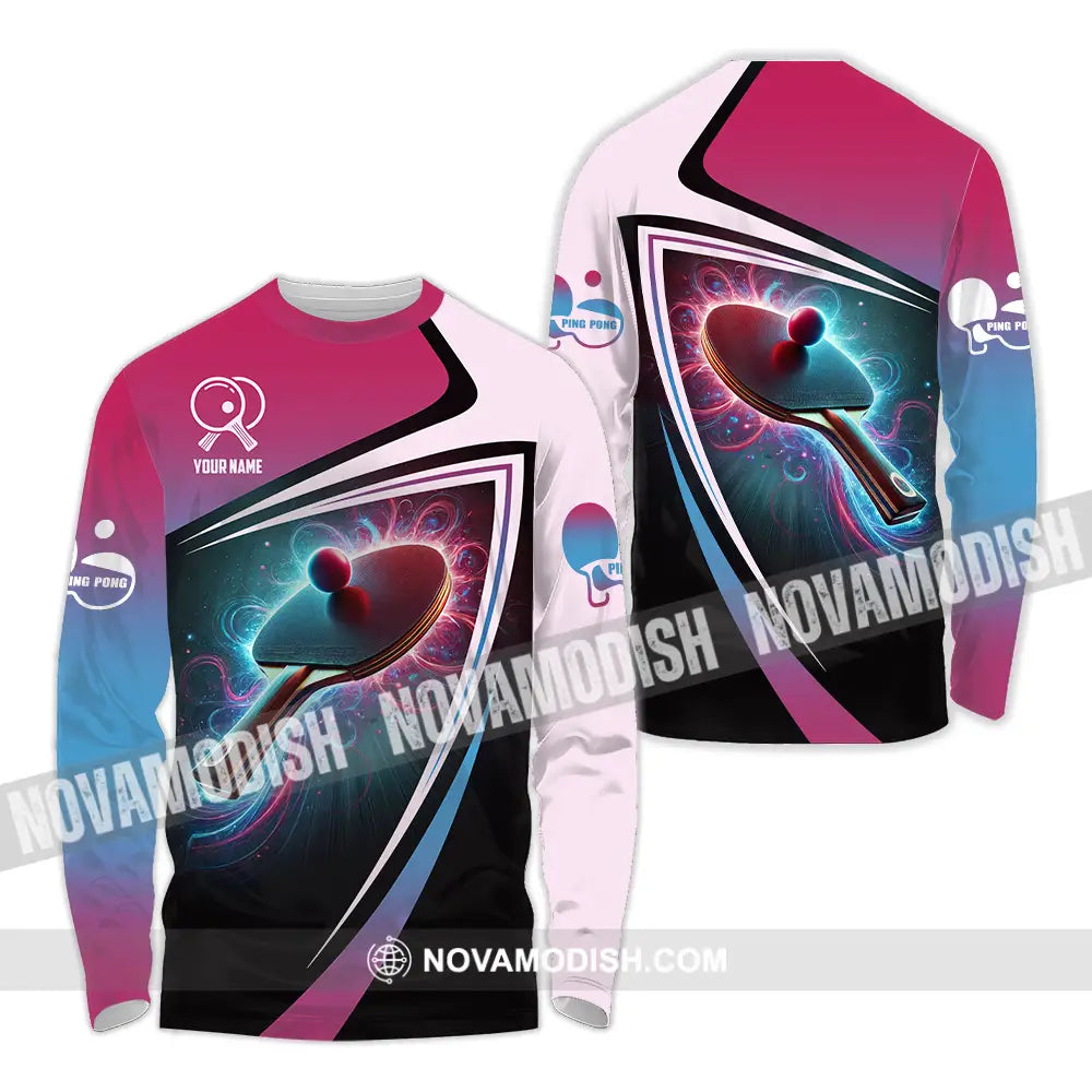 Unisex Shirt - Custom Text Shirt Ping Pong Shirt Long Sleeve Shirt / S T-shirt