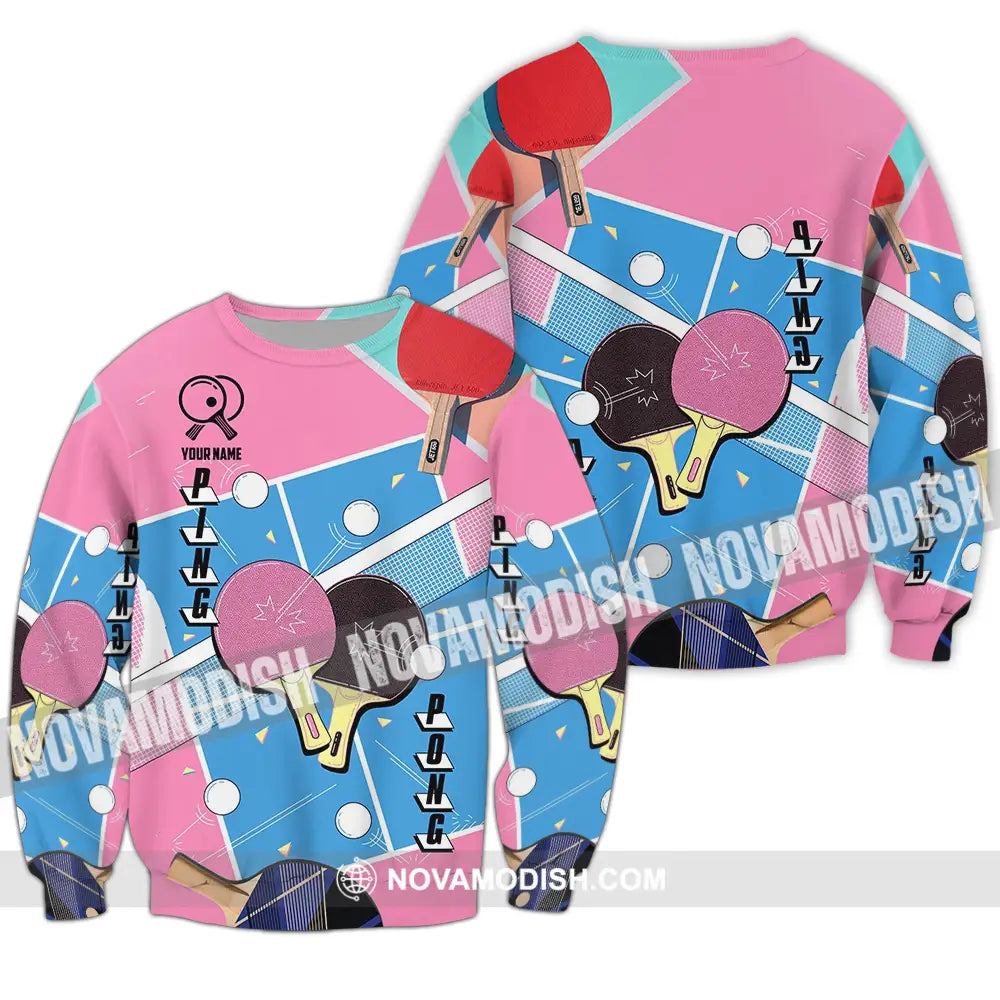 Unisex Shirt - Custom Text Shirt Ping Pong Shirt Long Sleeve / S T-shirt
