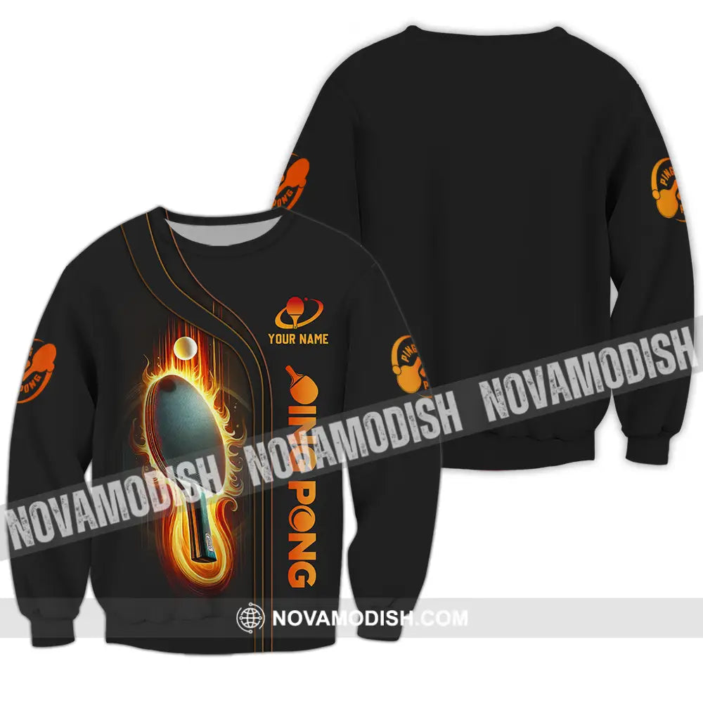 Unisex Shirt - Custom Text Shirt Ping Pong Shirt Long Sleeve / S T-shirt