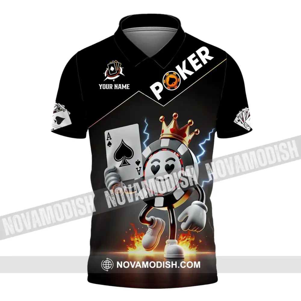 Unisex Shirt - Custom Text Poker Polo / S T-Shirt